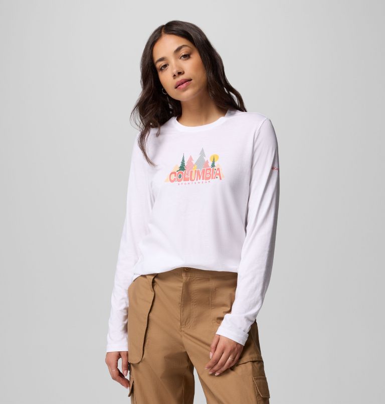 Ruby Springs Graphic LS Tee | 100 | XXL, Color: White, Colorful Treescape, image 1