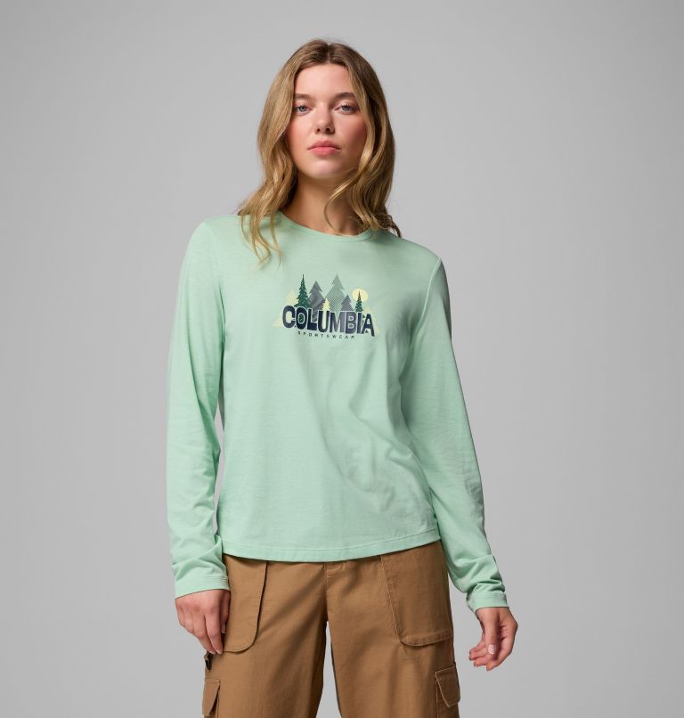 T-shirt Graphique Manches Longues Ruby Springs Femme, Color: New Mint, Colorful Treescape, image 1