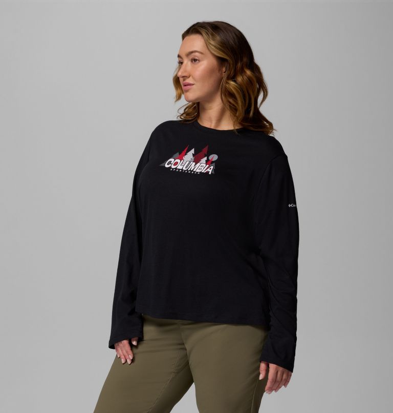 Ruby Springs Graphic LS Tee | 010 | 2X, Color: Black, Colorful Treescape, image 4