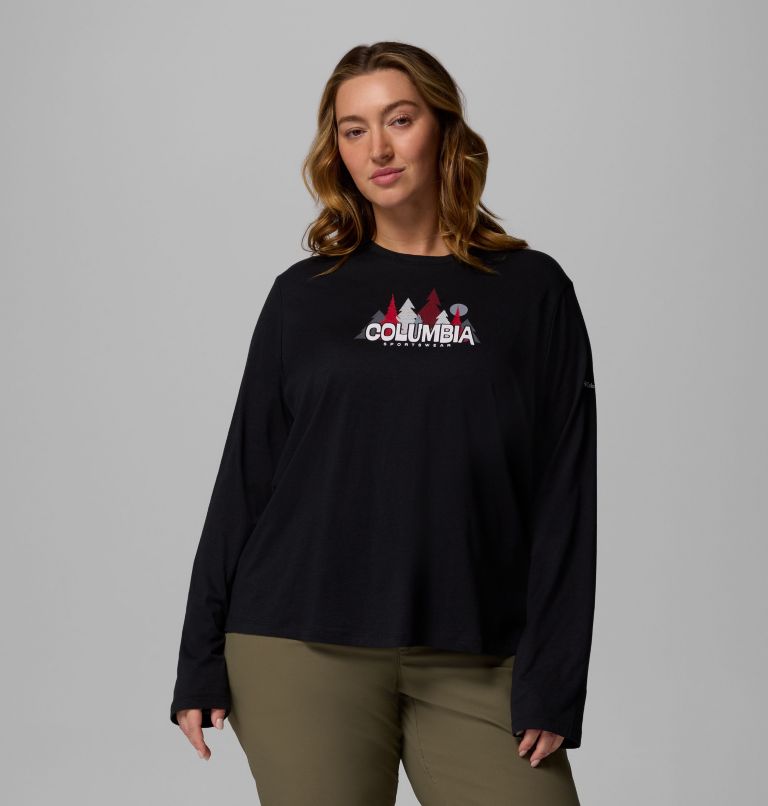 Ruby Springs Graphic LS Tee | 010 | 2X, Color: Black, Colorful Treescape, image 1