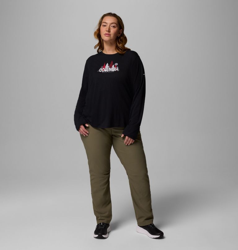 Ruby Springs Graphic LS Tee | 010 | 2X, Color: Black, Colorful Treescape, image 2