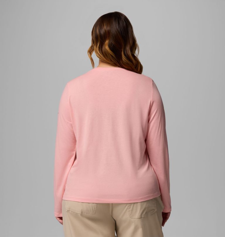 Women's Ruby Springs Graphic Long Sleeve T-Shirt - Plus Size, Color: Pink Sand, Colorful Treescape, image 3