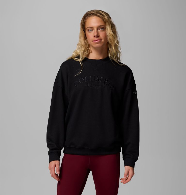 Women's Bugasweat Graphic Crew, Color: Black, City Grey, image 1