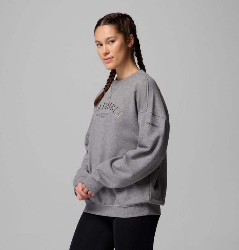 Women's Bugasweat Graphic Crew, Color: City Grey Heather, image 4