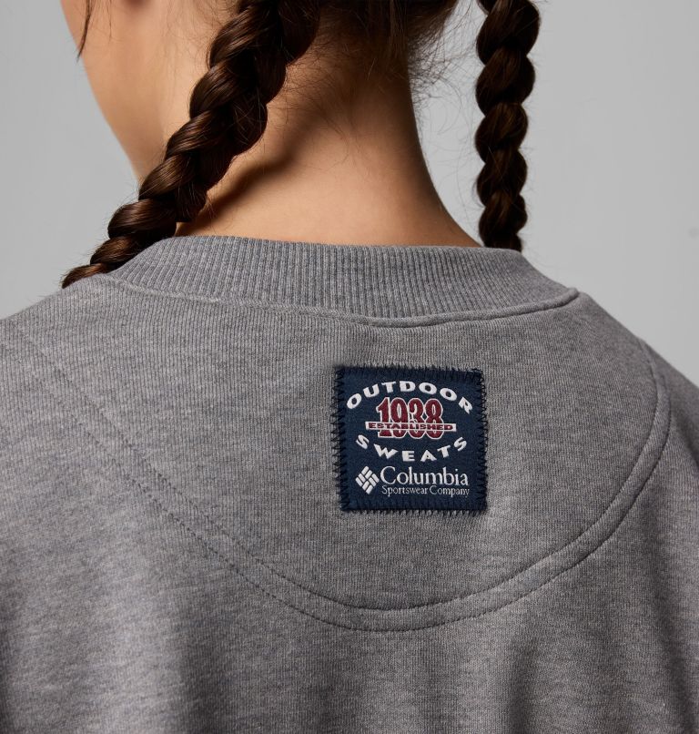 Women's Bugasweat Graphic Crew, Color: City Grey Heather, image 6