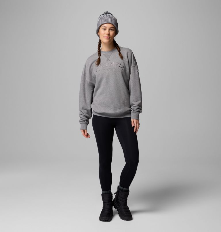 Women's Bugasweat Graphic Crew, Color: City Grey Heather, image 2