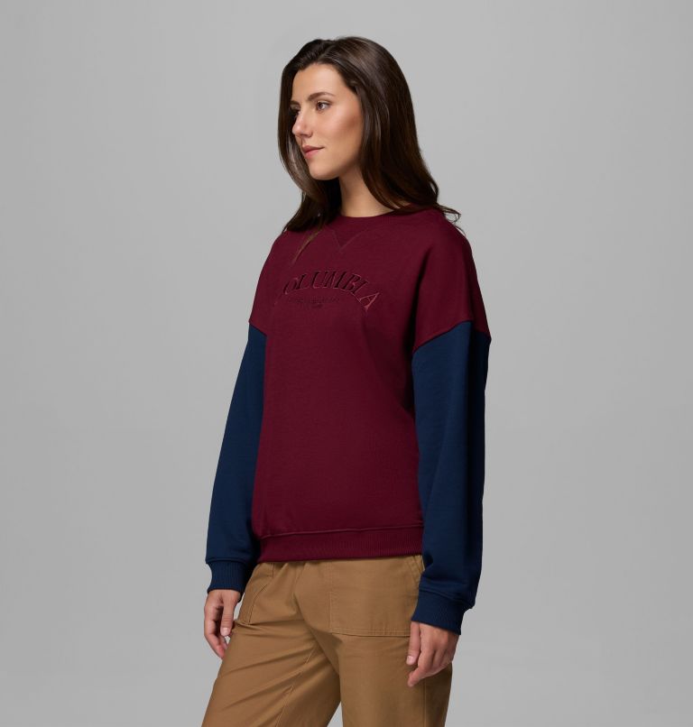 Women's Bugasweat Graphic Crew, Color: Rich Wine, Collegiate Navy, image 4