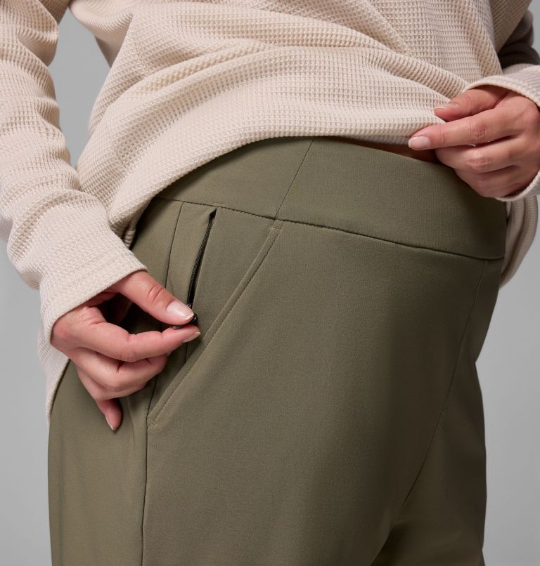Women's All Seasons Slim Pull-On Pants - Plus Size, Color: Stone Green, image 6