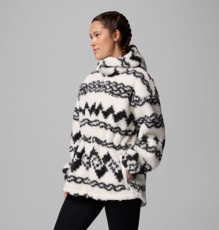 Women's Rare Escape Hooded Fleece Jacket, Color: Shark Knit Knot Tonal, image 4