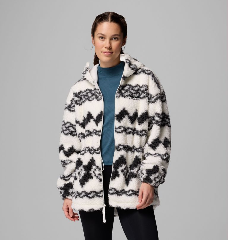 Women's Rare Escape Hooded Fleece Jacket, Color: Shark Knit Knot Tonal, image 5