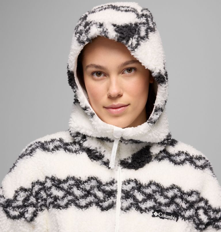 Women's Rare Escape Hooded Fleece Jacket, Color: Shark Knit Knot Tonal, image 7