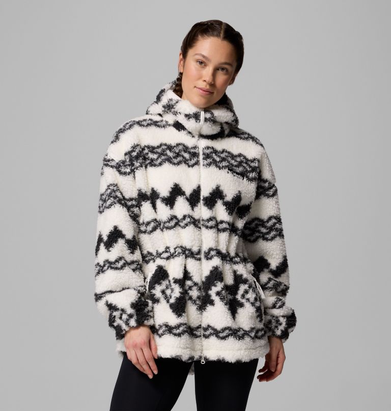 Women's Rare Escape Hooded Fleece Jacket, Color: Shark Knit Knot Tonal, image 1