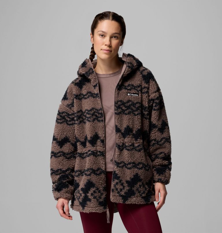 Women's Rare Escape Hooded Fleece Jacket, Color: Iron Knit Knot Tonal, image 5