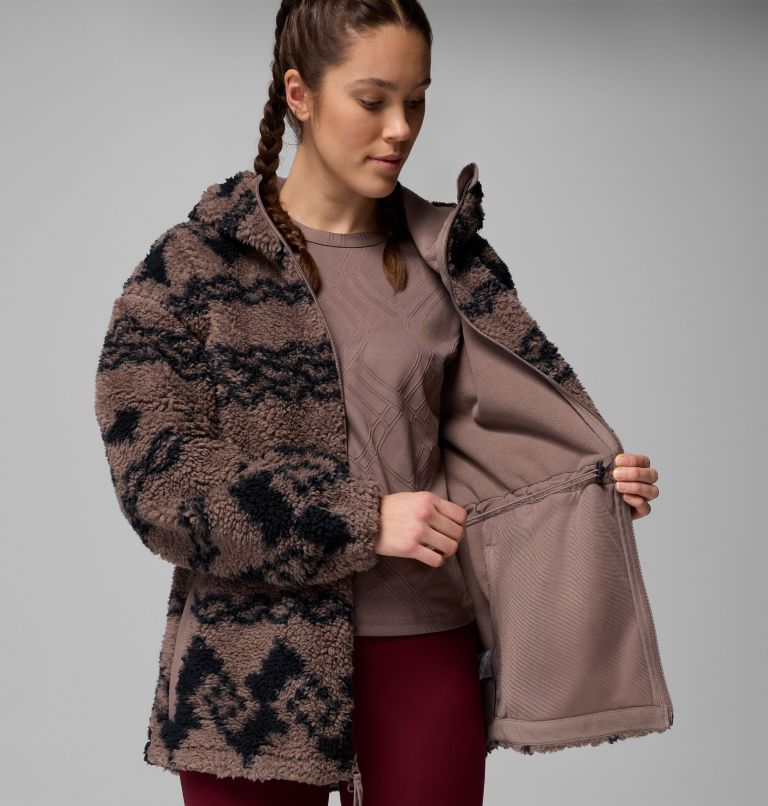 Women's Rare Escape Hooded Fleece Jacket, Color: Iron Knit Knot Tonal, image 6