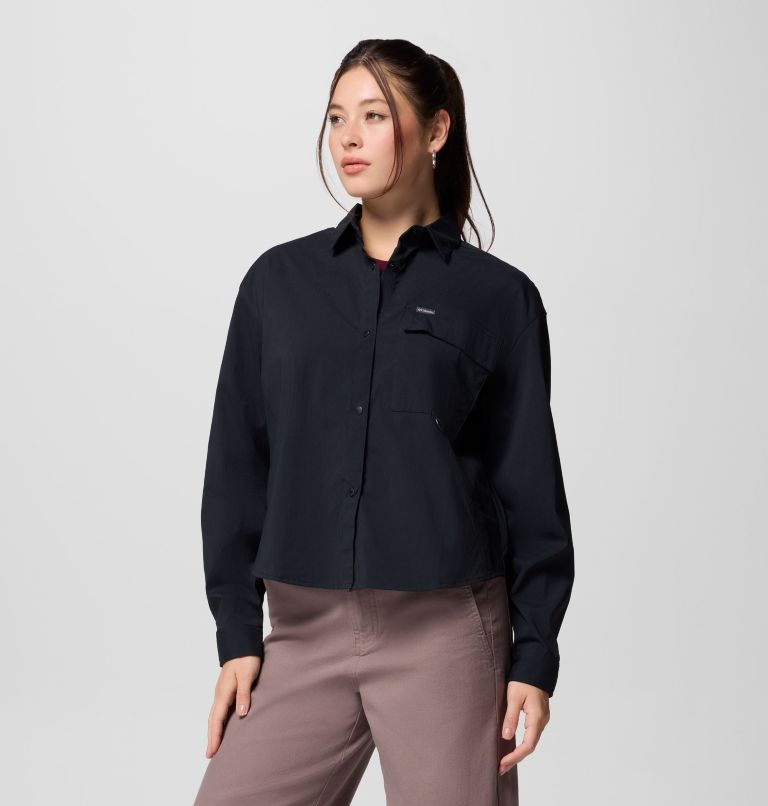 Chemise tissée à manches longues Granite Point pour femme, Color: Black, image 4