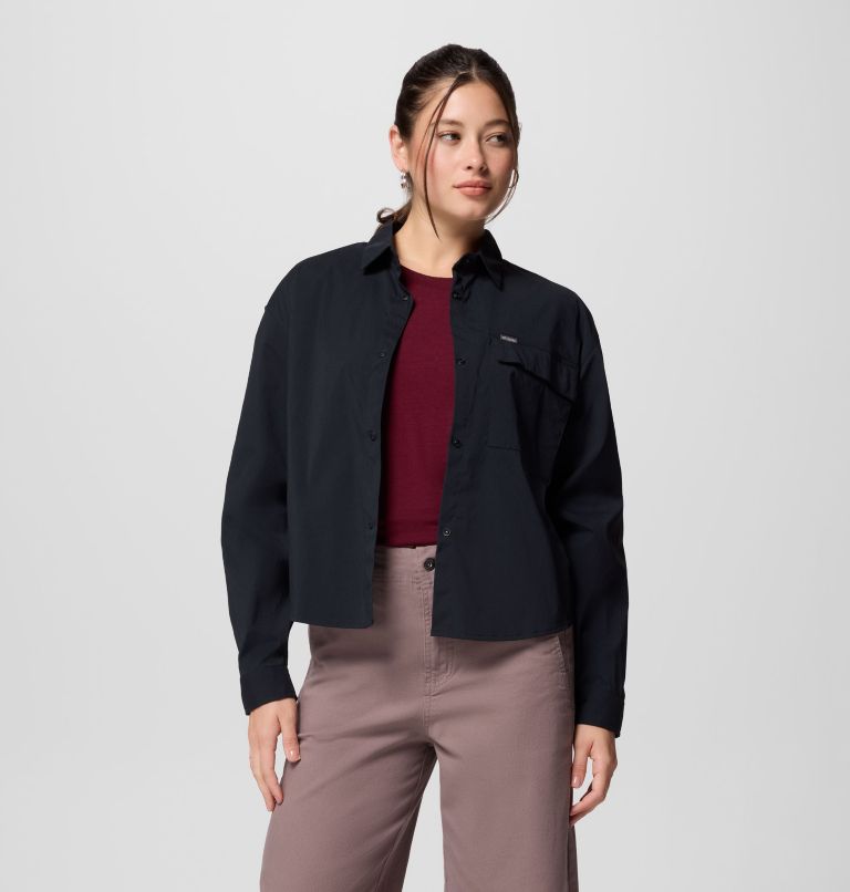 Chemise tissée à manches longues Granite Point pour femme, Color: Black, image 5