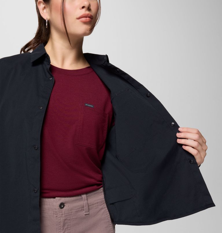 Chemise tissée à manches longues Granite Point pour femme, Color: Black, image 6