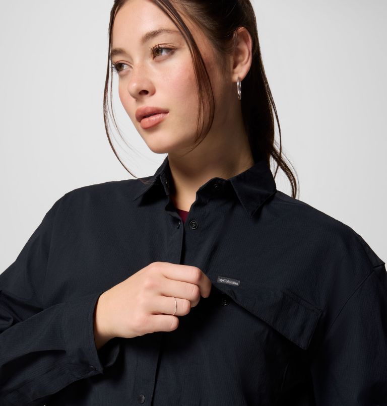 Chemise tissée à manches longues Granite Point pour femme, Color: Black, image 8