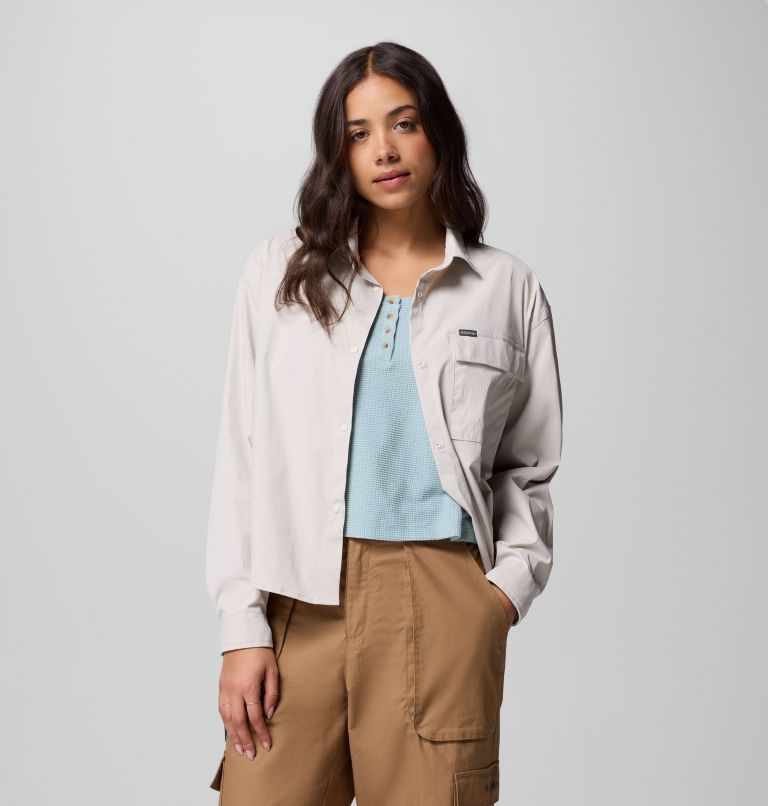 Women's Granite Point Woven Long Sleeve Shirt, Color: Dark Stone, image 5