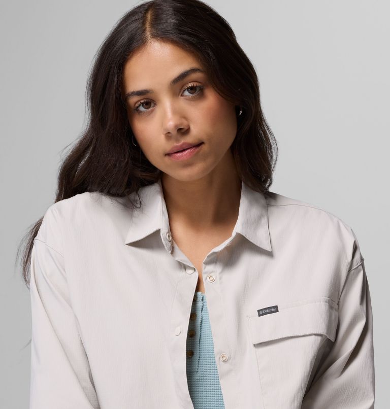 Women's Granite Point Woven Long Sleeve Shirt, Color: Dark Stone, image 7