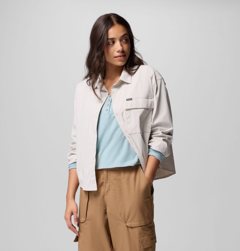 Women's Granite Point Woven Long Sleeve Shirt, Color: Dark Stone, image 9