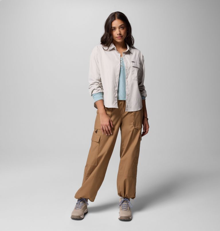 Women's Granite Point Woven Long Sleeve Shirt, Color: Dark Stone, image 2