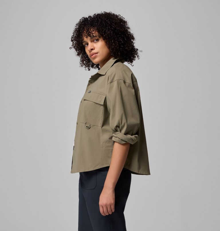 Women's Granite Point Woven Long Sleeve Shirt, Color: Stone Green, image 4