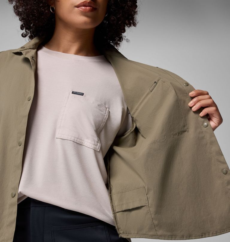 Women's Granite Point Woven Long Sleeve Shirt, Color: Stone Green, image 6
