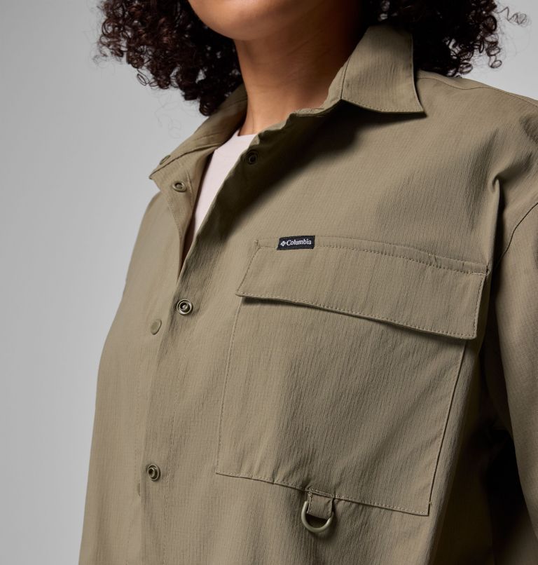 Women's Granite Point Woven Long Sleeve Shirt, Color: Stone Green, image 7