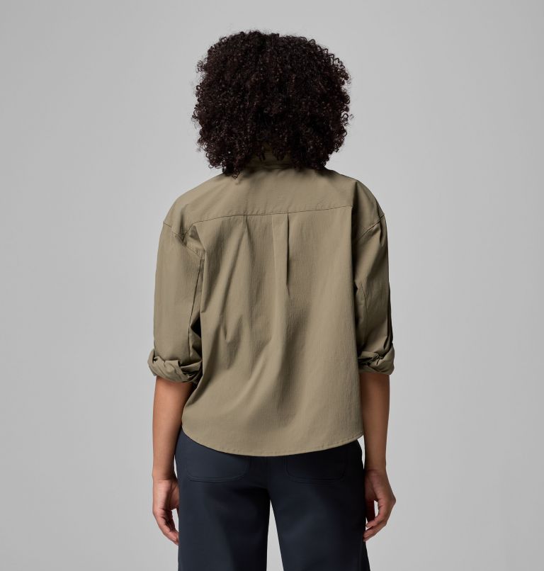 Women's Granite Point Woven Long Sleeve Shirt, Color: Stone Green, image 3