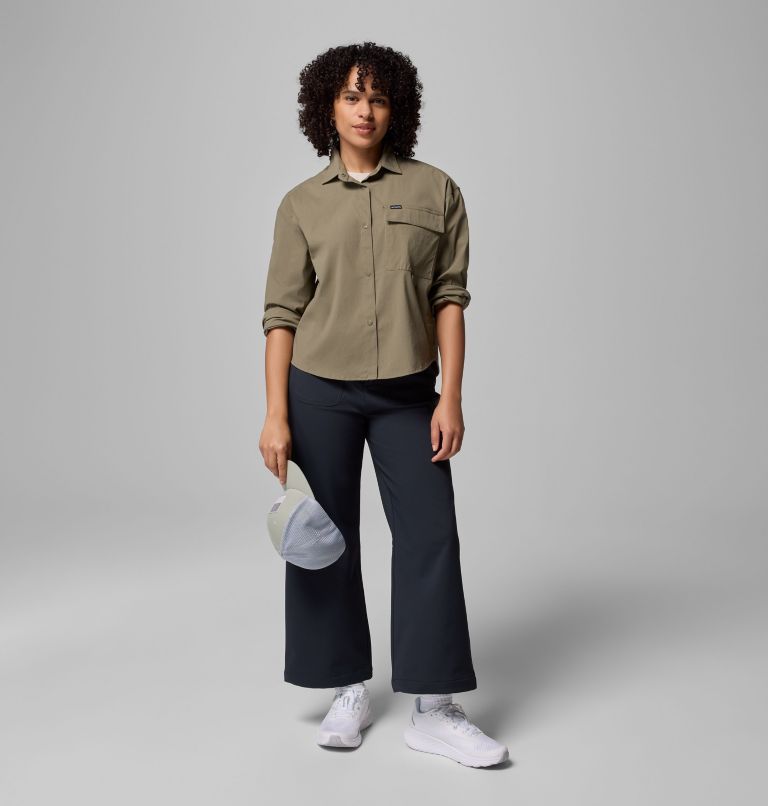 Women's Granite Point Woven Long Sleeve Shirt, Color: Stone Green, image 2