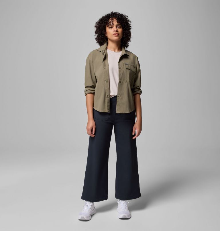 Women's Granite Point Woven Long Sleeve Shirt, Color: Stone Green, image 9