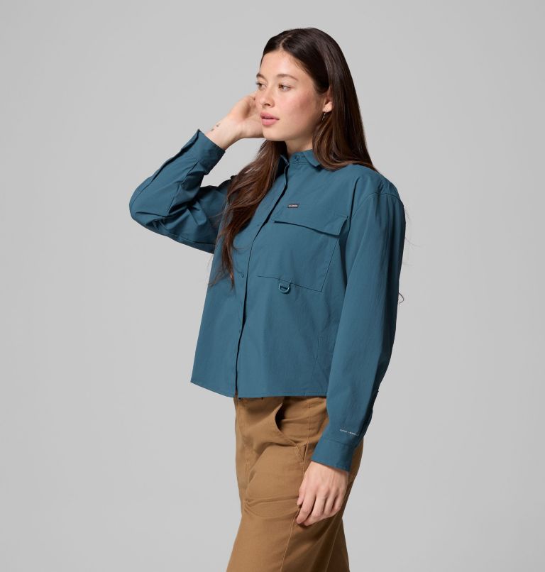 Women's Granite Point Woven Long Sleeve Shirt, Color: Everblue, image 4