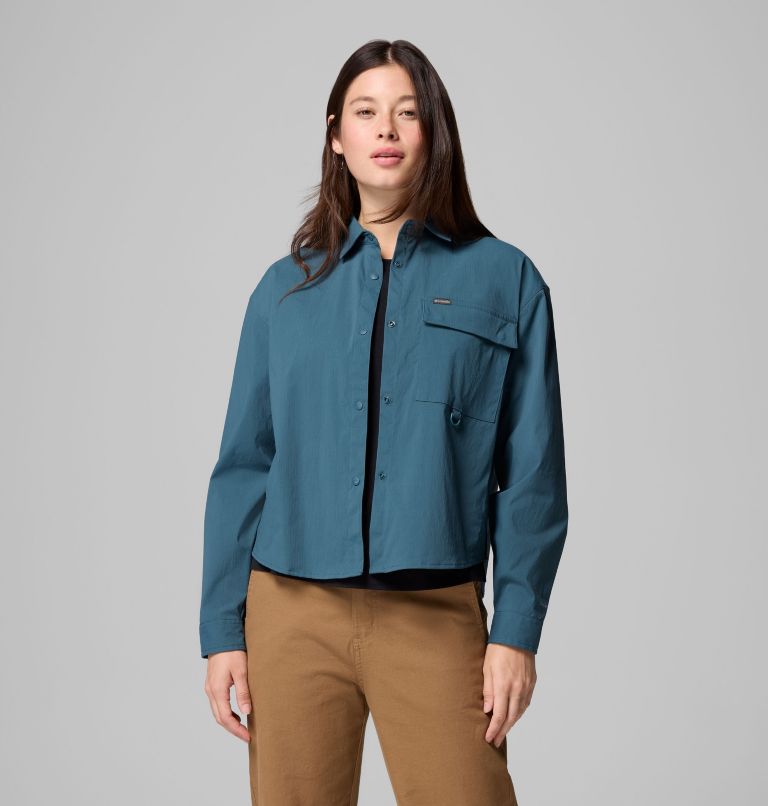 Women's Granite Point Woven Long Sleeve Shirt, Color: Everblue, image 5