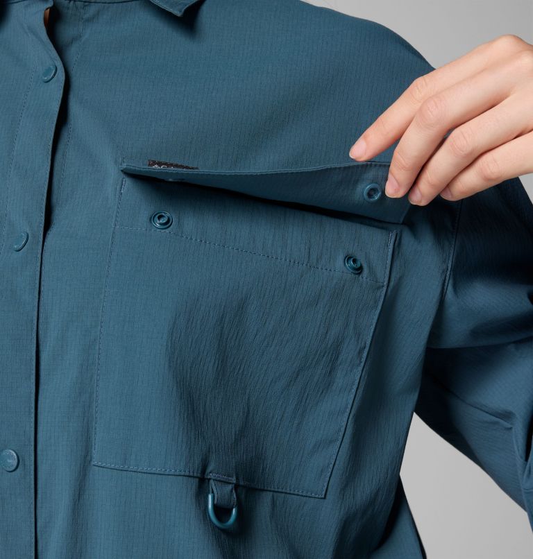 Women's Granite Point Woven Long Sleeve Shirt, Color: Everblue, image 8