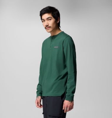 Men's Landroamer Long Sleeve Henley, Color: Rain Forest, image 8