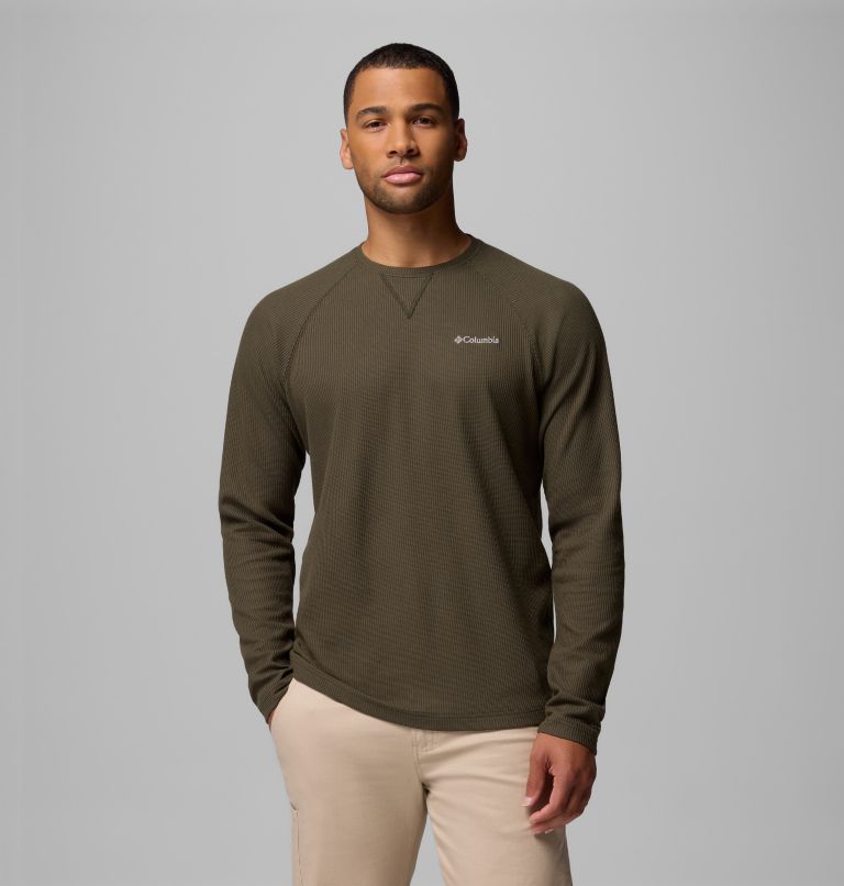 Men's Pitchstone Knit Crew II, Color: Greenscape Heather, image 1
