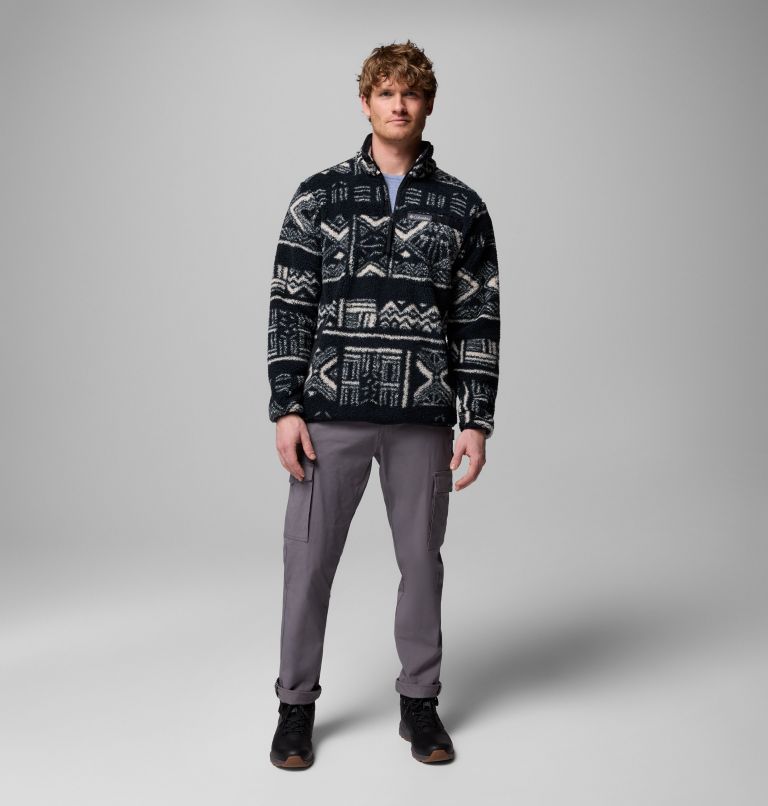 Men's Rugged Ridge High Pile Half Zip Jacket, Color: Black Deschutes Days, image 2