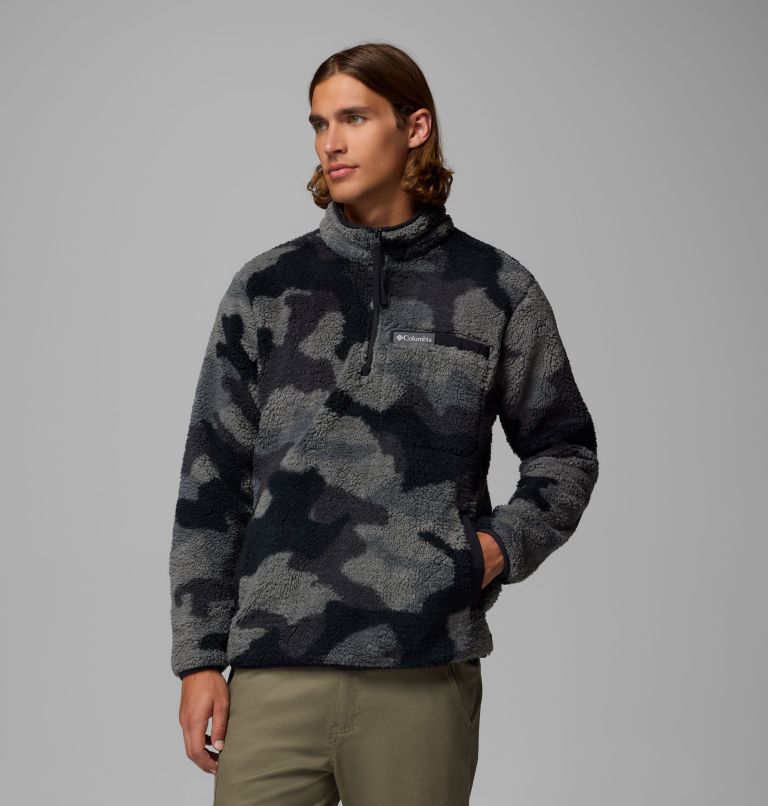 Men's Rugged Ridge High Pile Half Zip Jacket, Color: Black Mod Camo, image 1