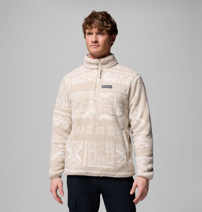 Men's Rugged Ridge High Pile Half Zip Jacket, Color: Dark Stone Deschutes Days, image 1