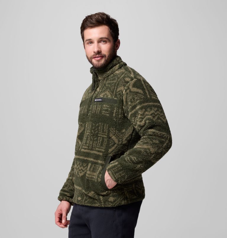 Men's Rugged Ridge High Pile Half Zip Jacket, Color: Greenscape Deschutes Days, image 4