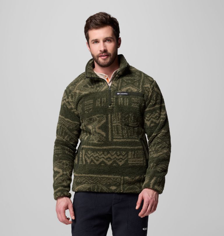 Men's Rugged Ridge High Pile Half Zip Jacket, Color: Greenscape Deschutes Days, image 1