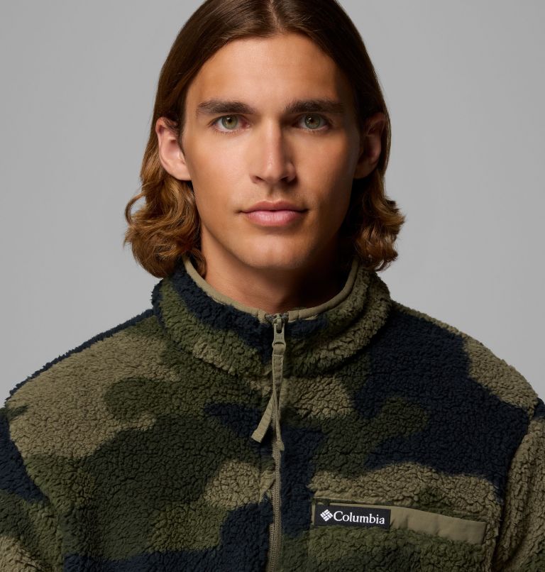Men's Rugged Ridge High Pile Half Zip Jacket, Color: Stone Green Mod Camo, image 5