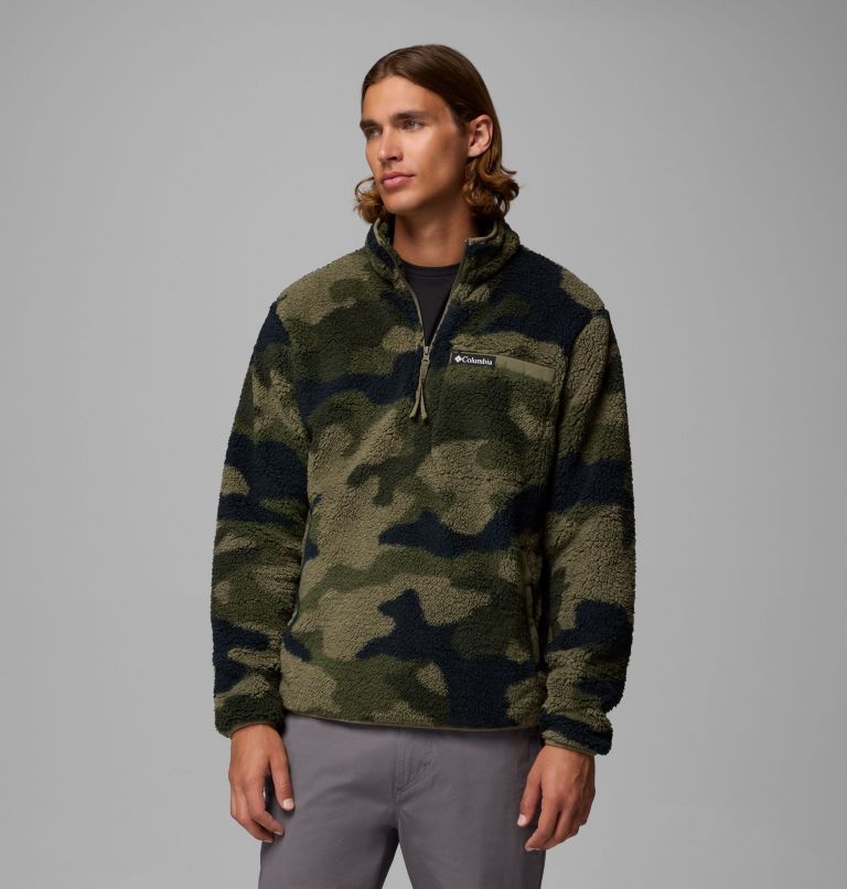 Men's Rugged Ridge High Pile Half Zip Jacket, Color: Stone Green Mod Camo, image 1