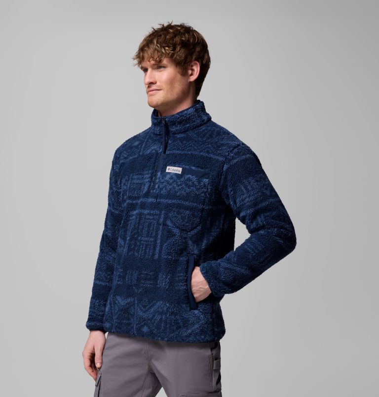 Men's Rugged Ridge High Pile Half Zip Jacket, Color: Coll Navy Deschutes Days, image 4