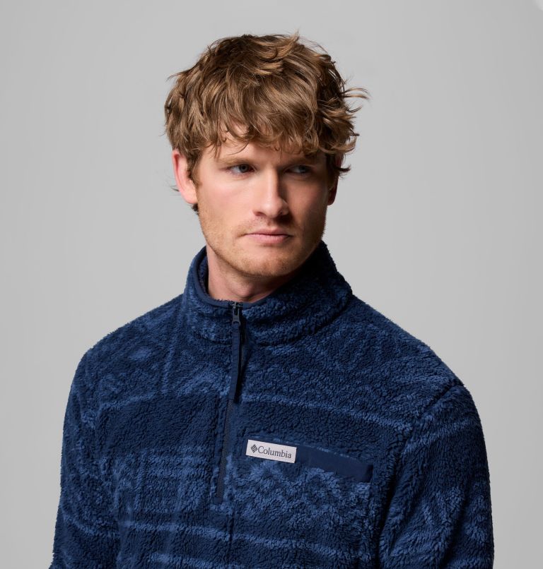 Men's Rugged Ridge High Pile Half Zip Jacket, Color: Coll Navy Deschutes Days, image 5