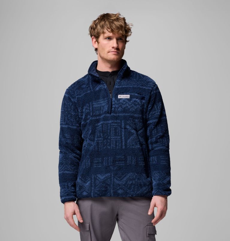 Men's Rugged Ridge High Pile Half Zip Jacket, Color: Coll Navy Deschutes Days, image 1