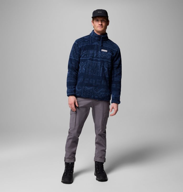 Men's Rugged Ridge High Pile Half Zip Jacket, Color: Coll Navy Deschutes Days, image 2