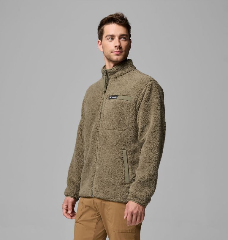 Manteau en tissu polaire avec fermeture éclair pleine longueur à poils longs Rugged Ridge pour homme, Color: Stone Green, image 4