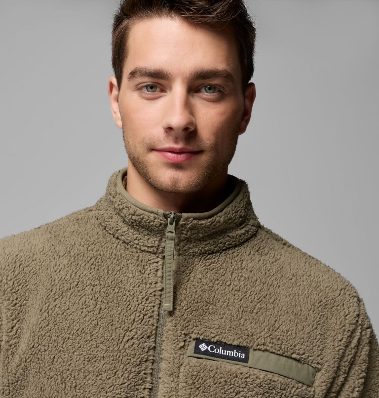 Manteau en tissu polaire avec fermeture éclair pleine longueur à poils longs Rugged Ridge pour homme, Color: Stone Green, image 6
